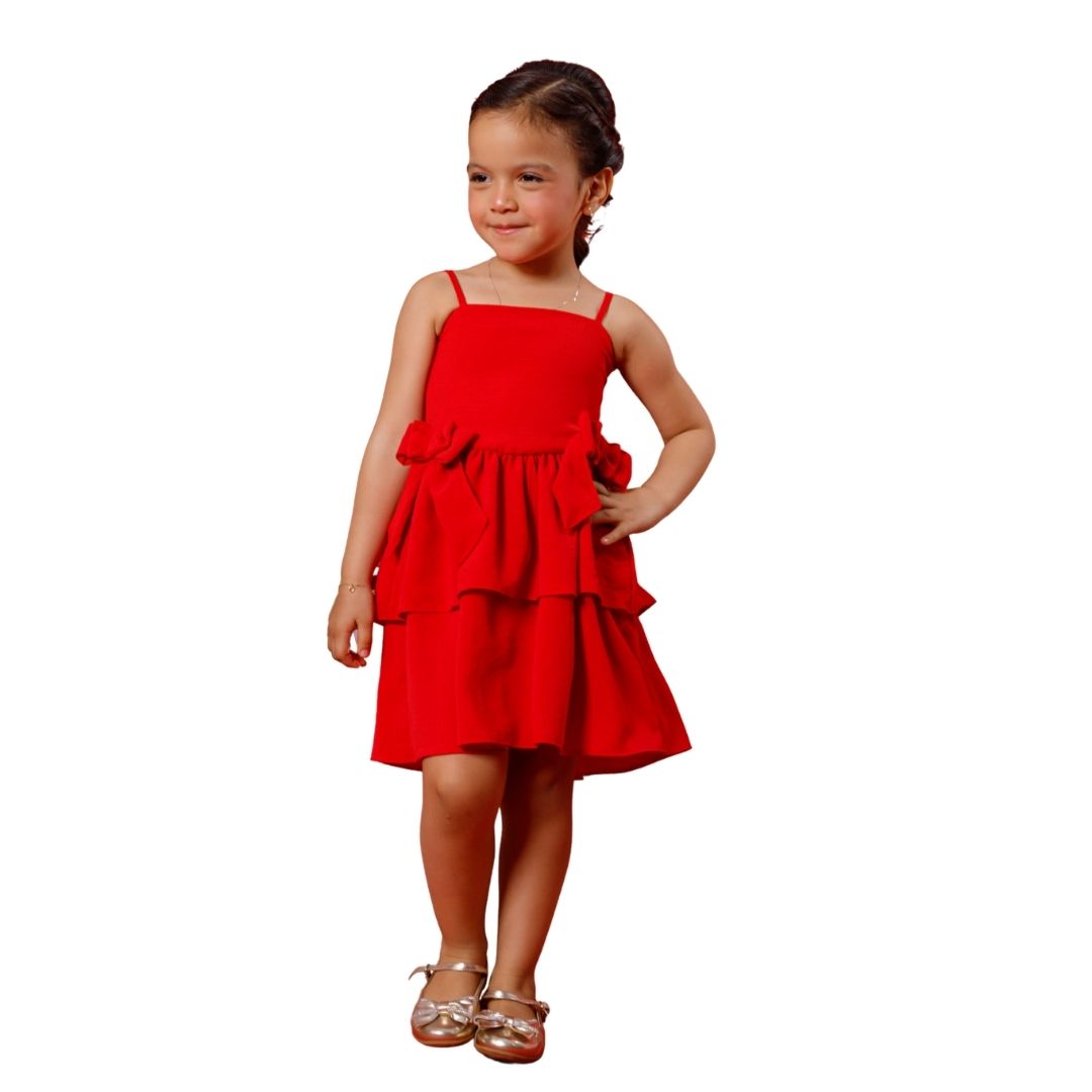 Vestido Infantil Babados e Laços