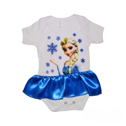 Body Bebê Elsa Frozen Com Saia