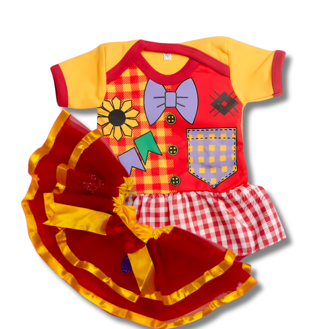 Saia Tule Bebê Luxo Junino