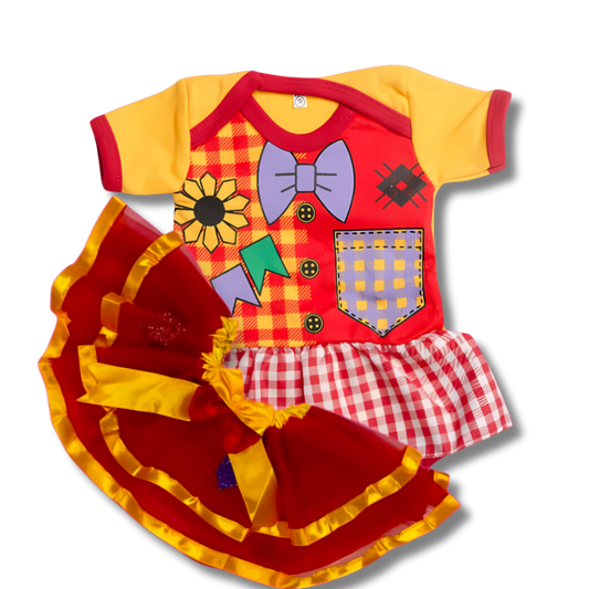 Saia Tule Bebê Luxo Junino