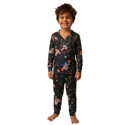 Pijama Infantil Manga Longa Astronauta