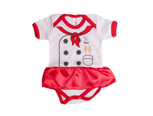 Body Bebê Chef de Cozinha com Saia