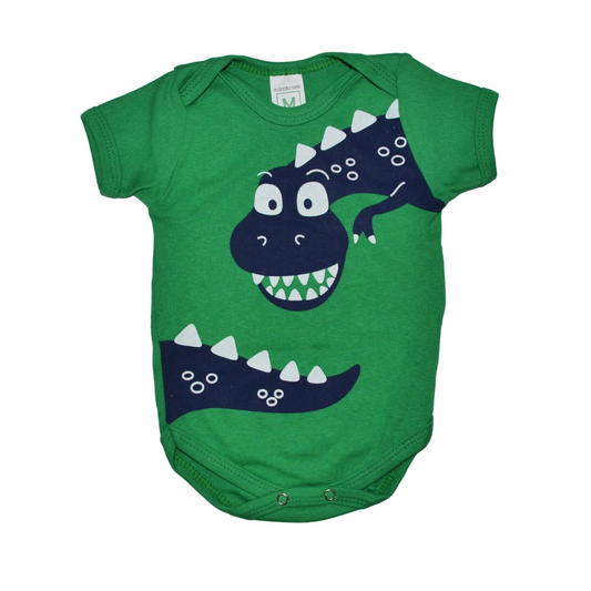 Body Bebê Dinossauro Verde