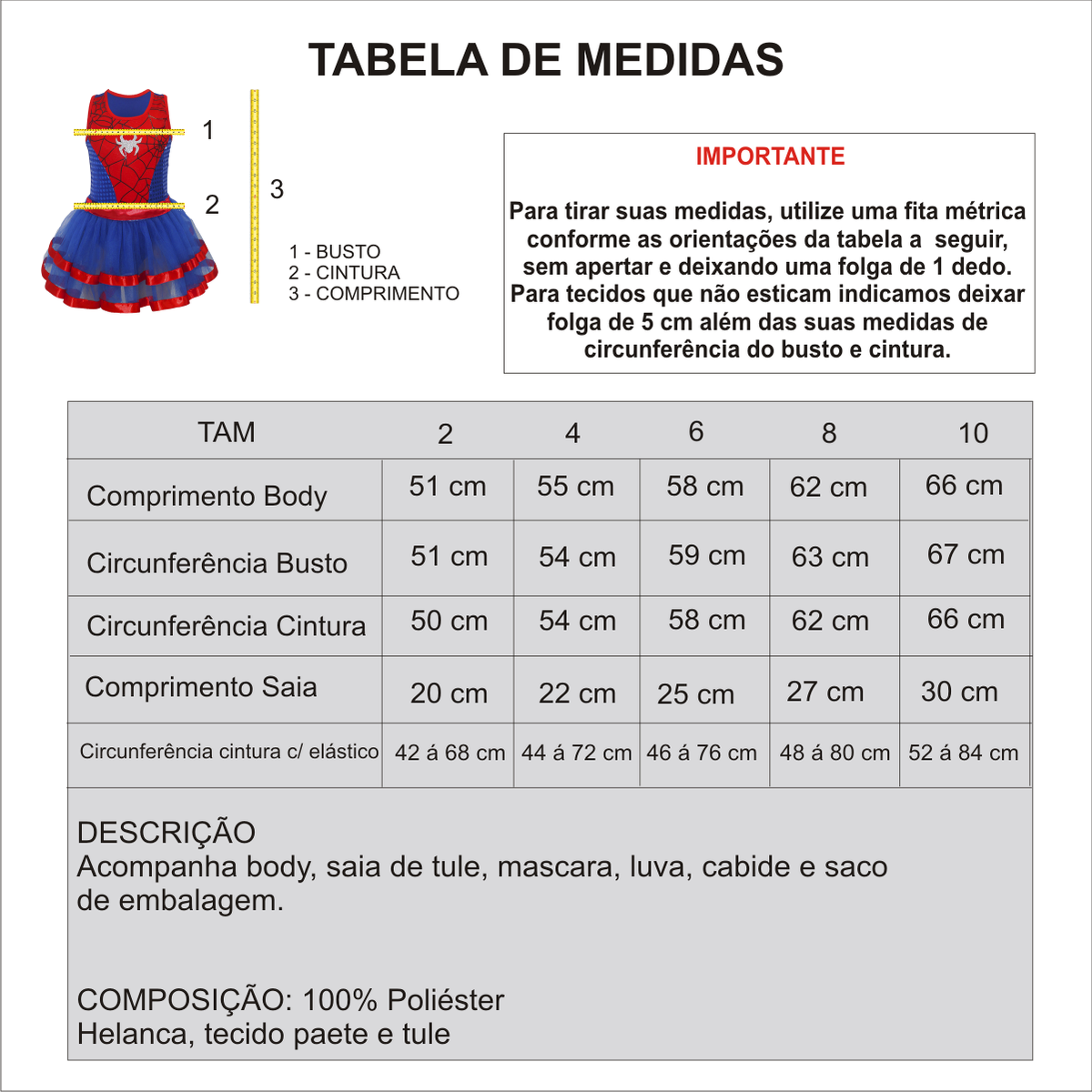 Fantasia Infantil Menina Aranha Luxo