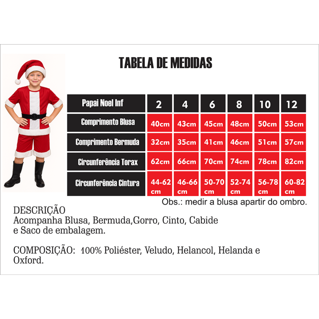 Fantasia Infantil Papai Noel Clássico