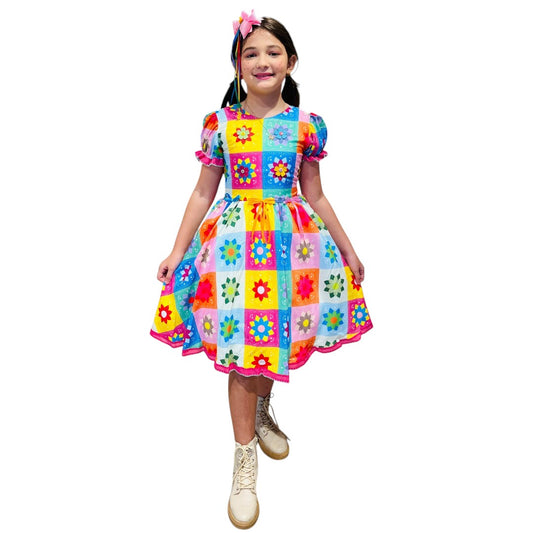 Vestido Festa Junina Luxo Florzinhas