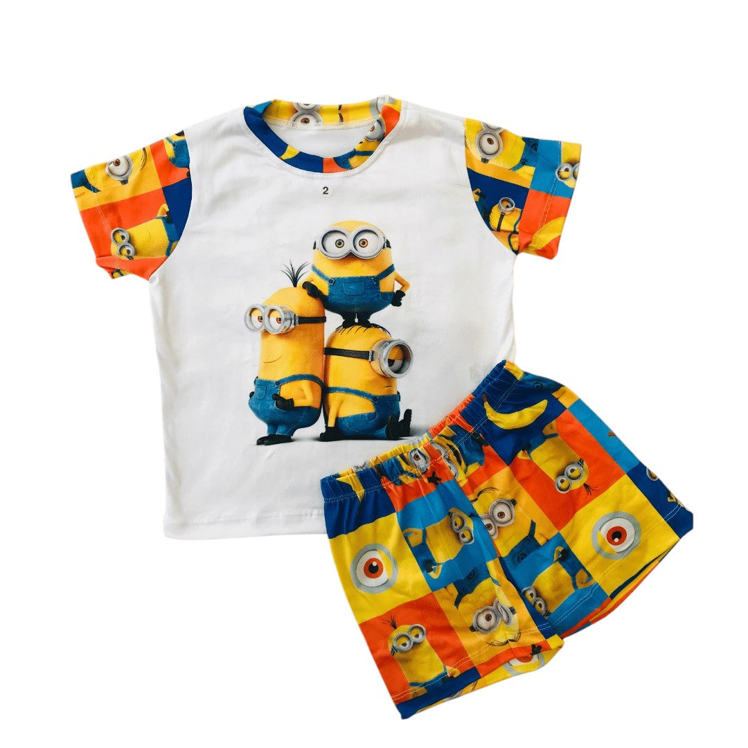 Pijama Infantil Manga Curta Minions