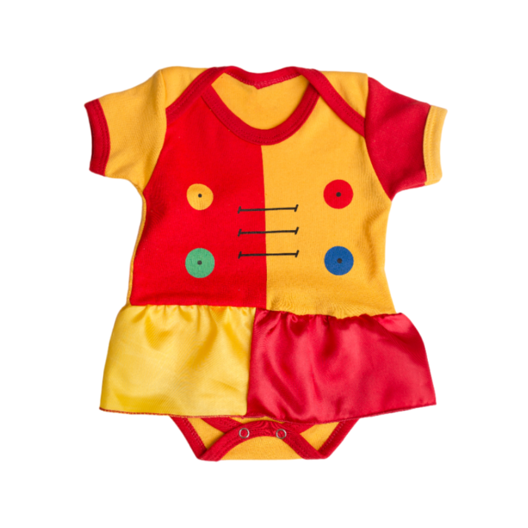 Body Bebê Emília Com Saia