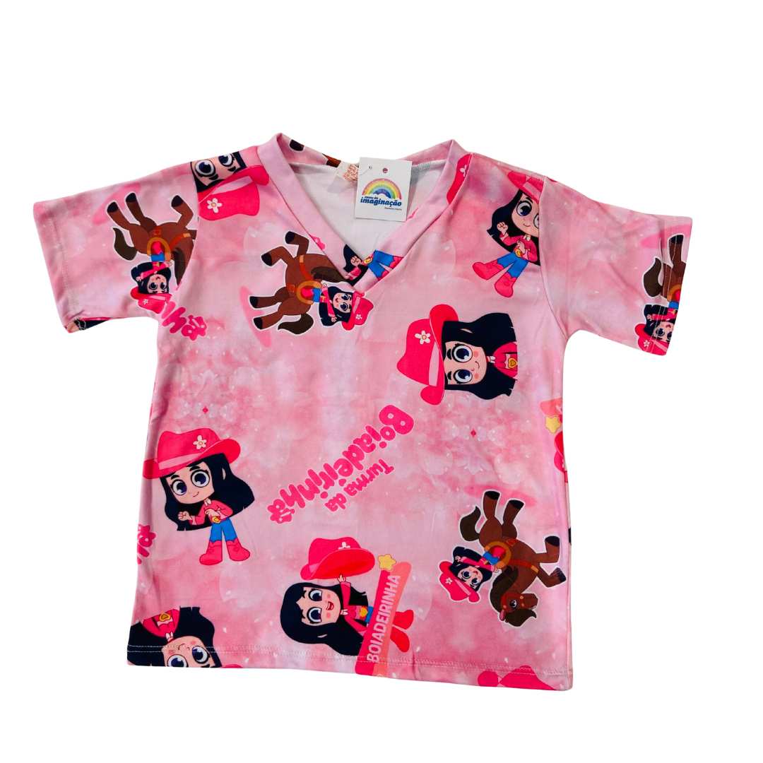 Pijama Infantil Manga Curta Boiadeira
