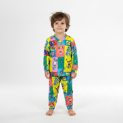 Pijama Infantil Manga Longa Bob Esponja Colorido