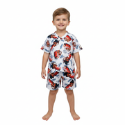Pijama Infantil Manga Curta Mcqueen Branco