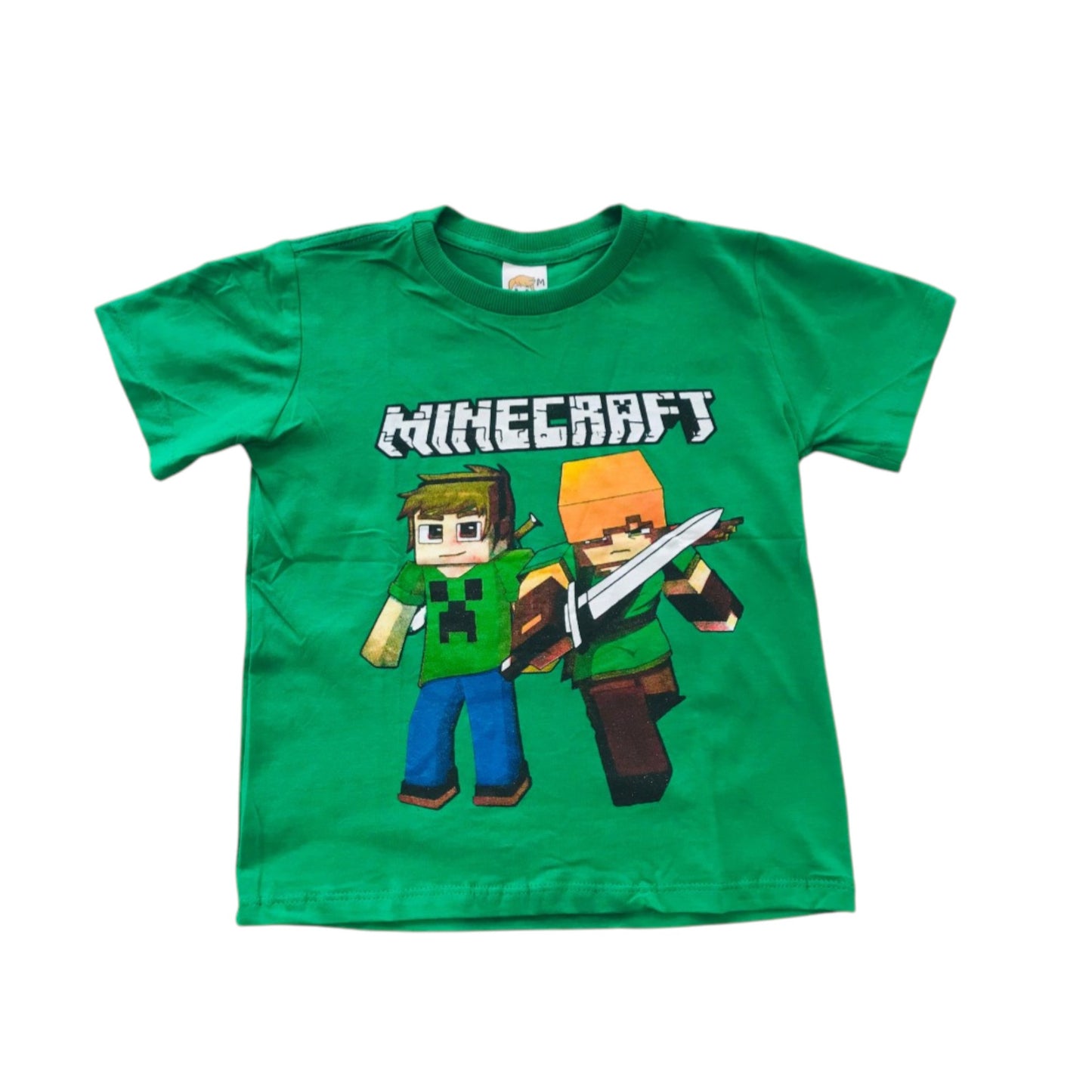 Camisa Infantil Manga Curta Minecraft