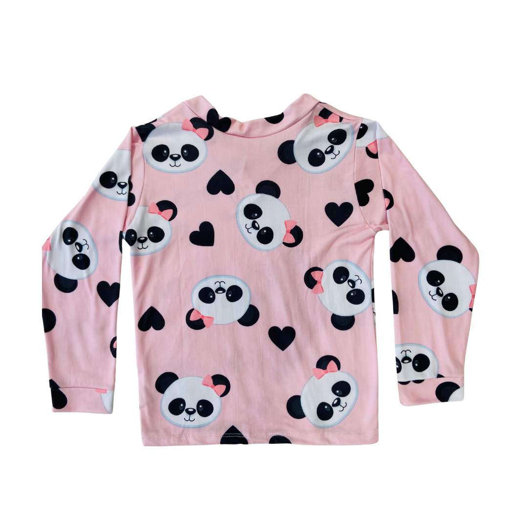 Pijama Infantil Manga Longa Pandinha
