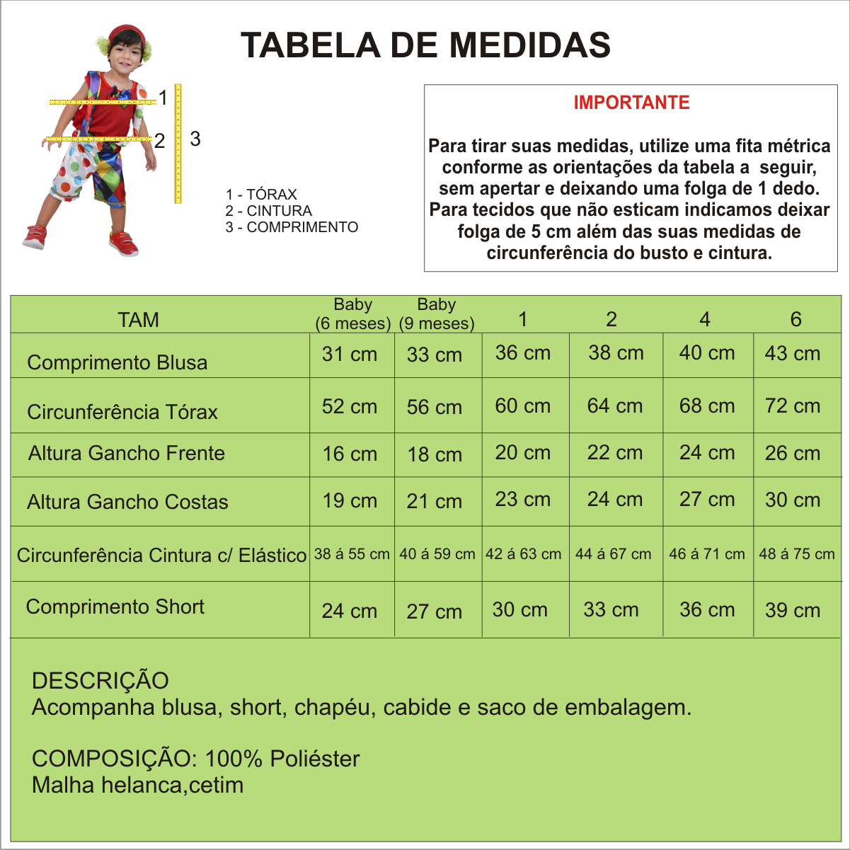 Fantasia Infantil Palhacinho