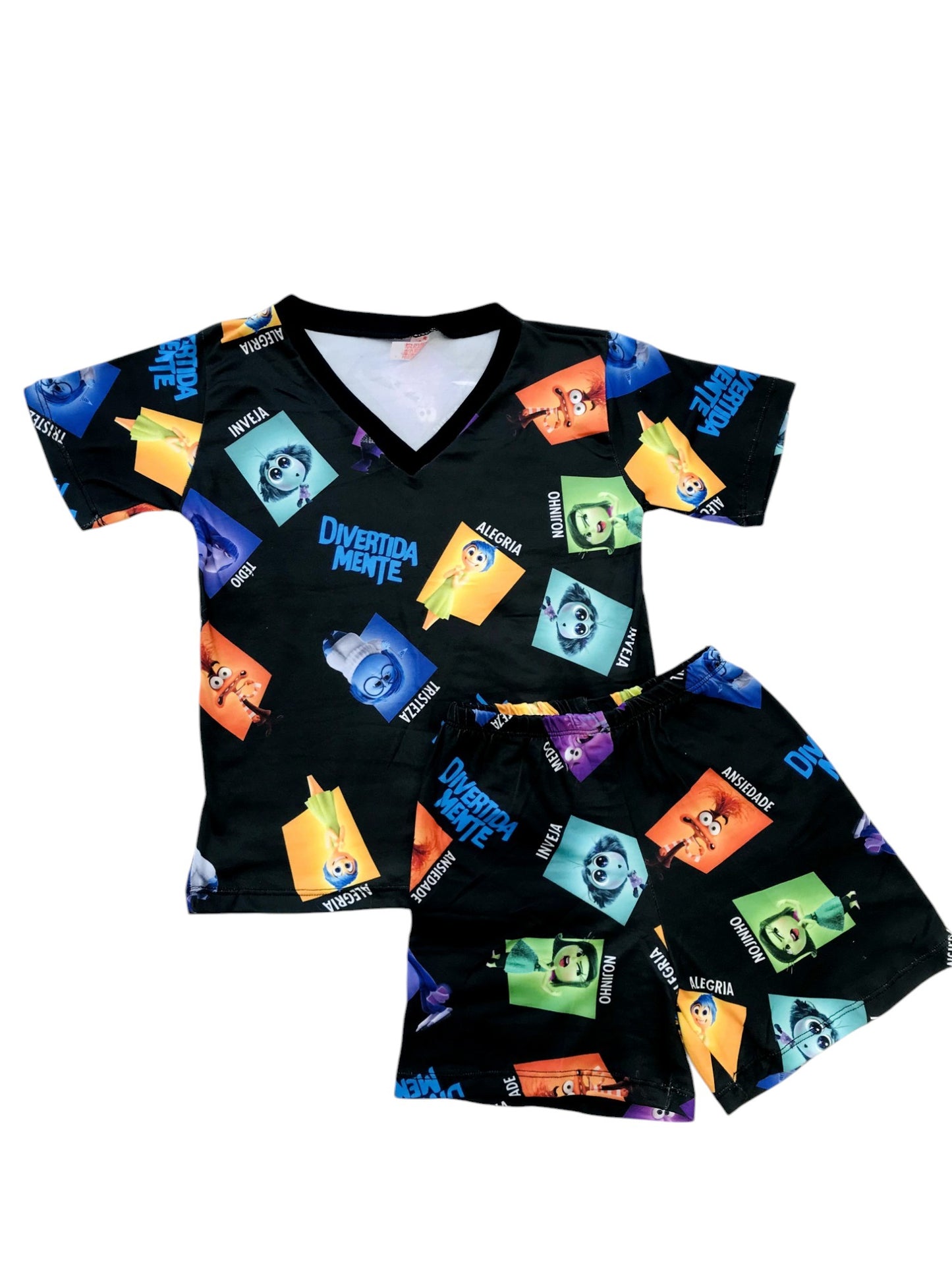 Pijama Infantil Manga Curta Divertidamente Preto