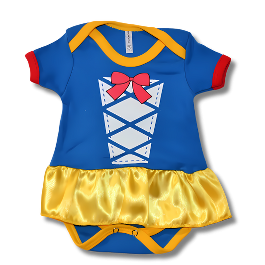 Body Bebê Branca de Neve Com Saia