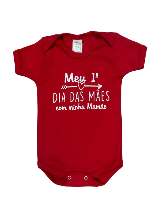 Body Bebê 1 Dia das Mães Vermelho