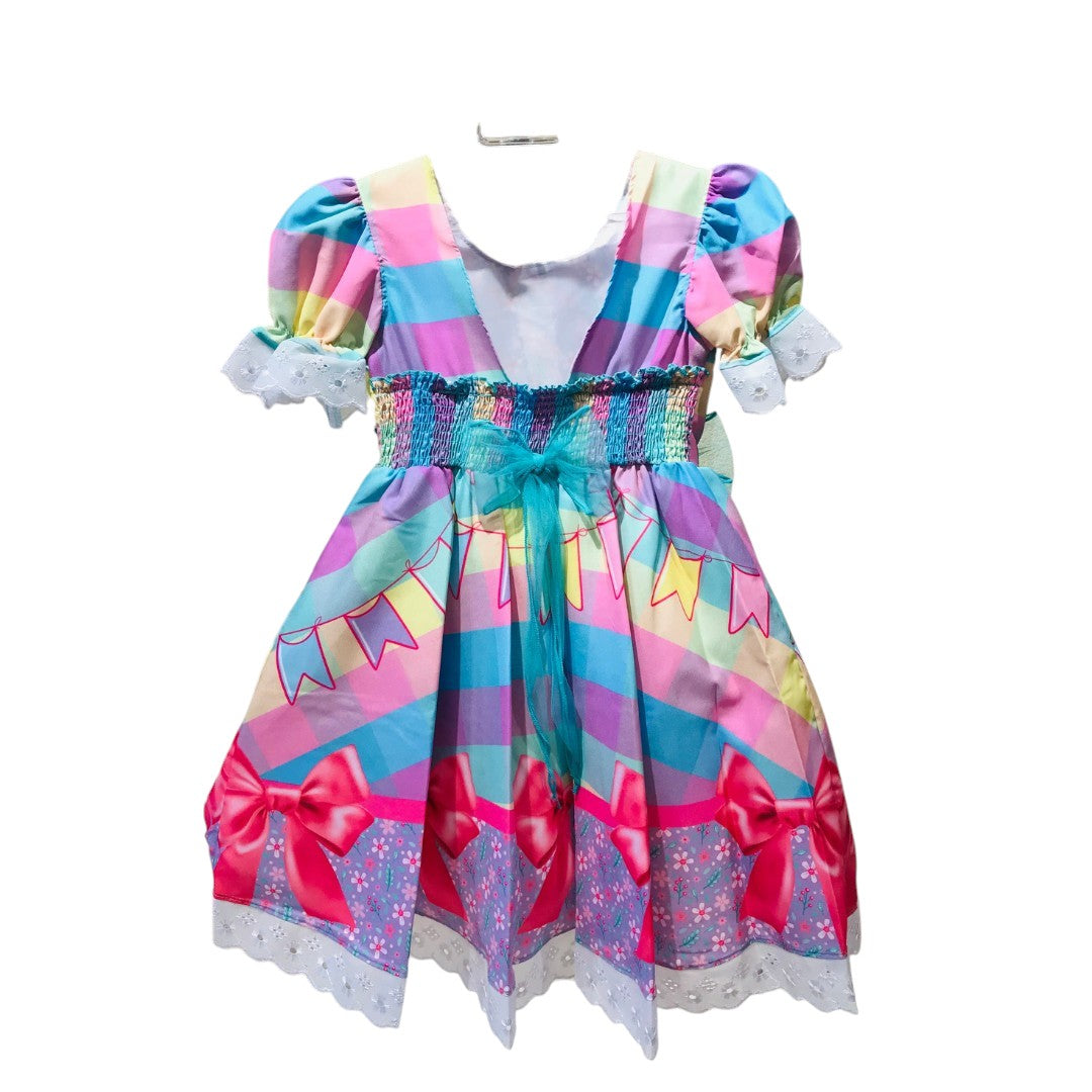 Vestido Festa Junina Luxo Laços