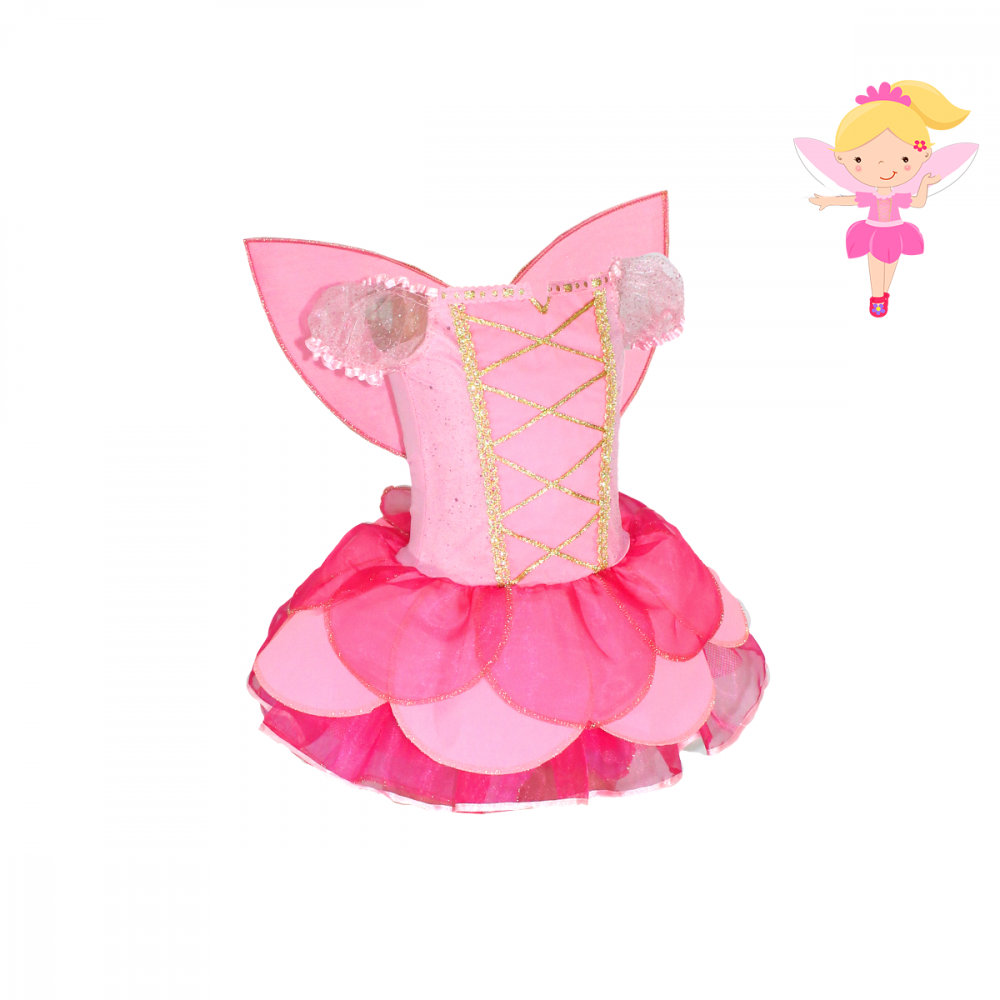 Fantasia Infantil da Fada Rosa Luxo