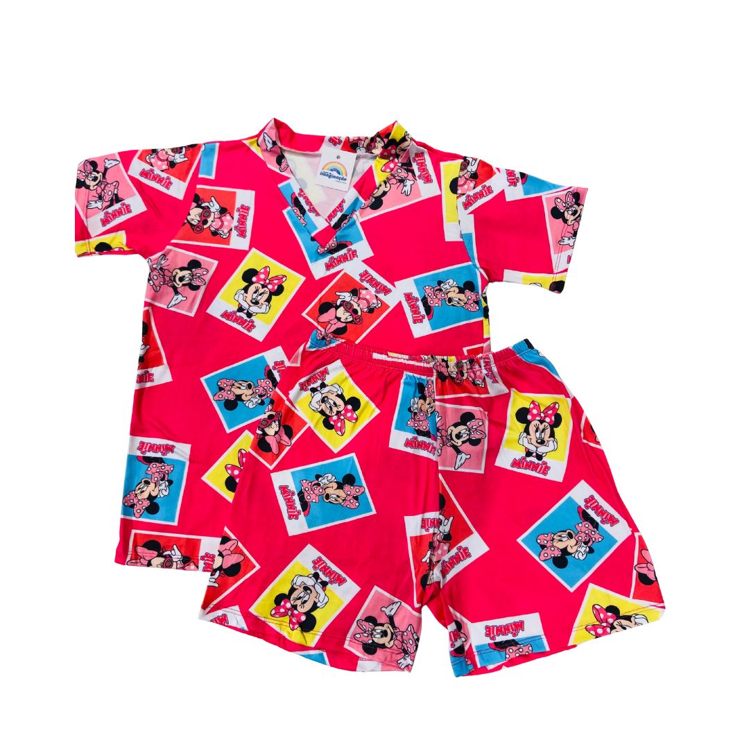 Pijama Infantil Manga Curta Minnie Pink