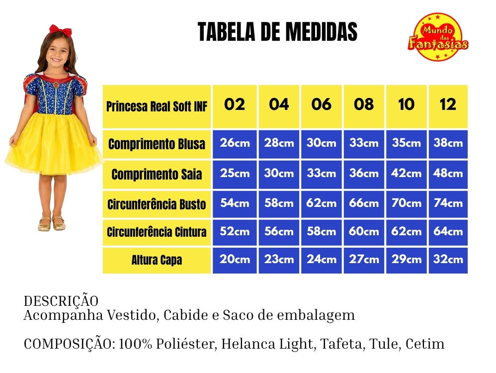 Fantasia Infantil Branca de Neve Soft