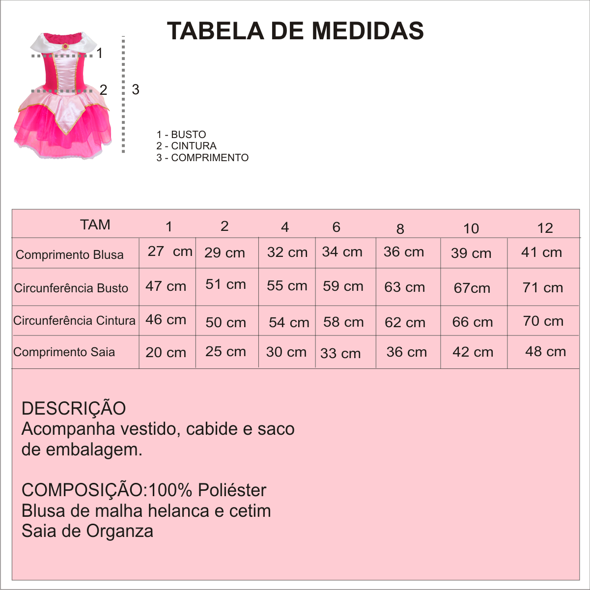 Fantasia Infantil A Bela Adormecida Clássica