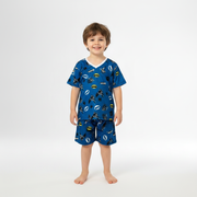 Pijama Infantil Manga Curta Batman Azul