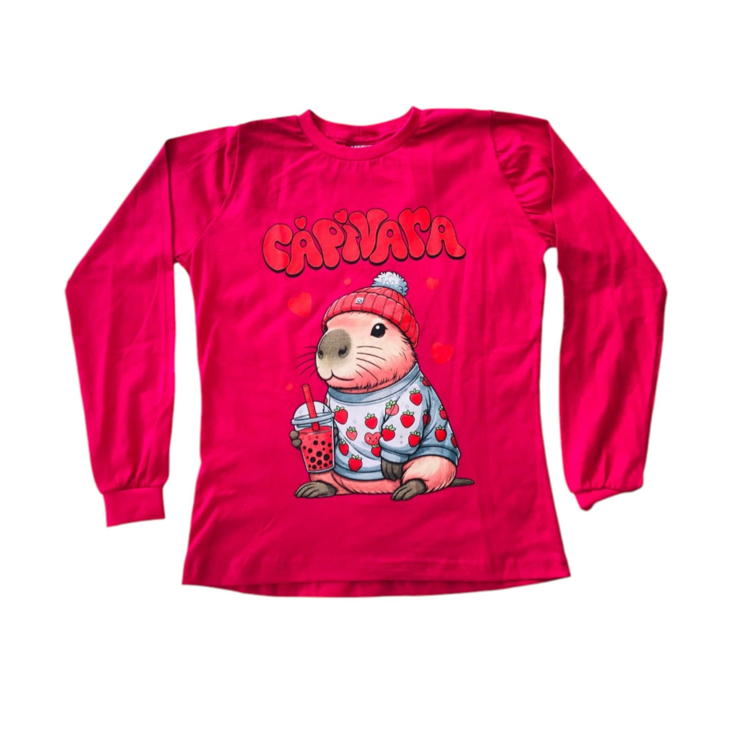 Camisa Infantil Manga Longa Capivara