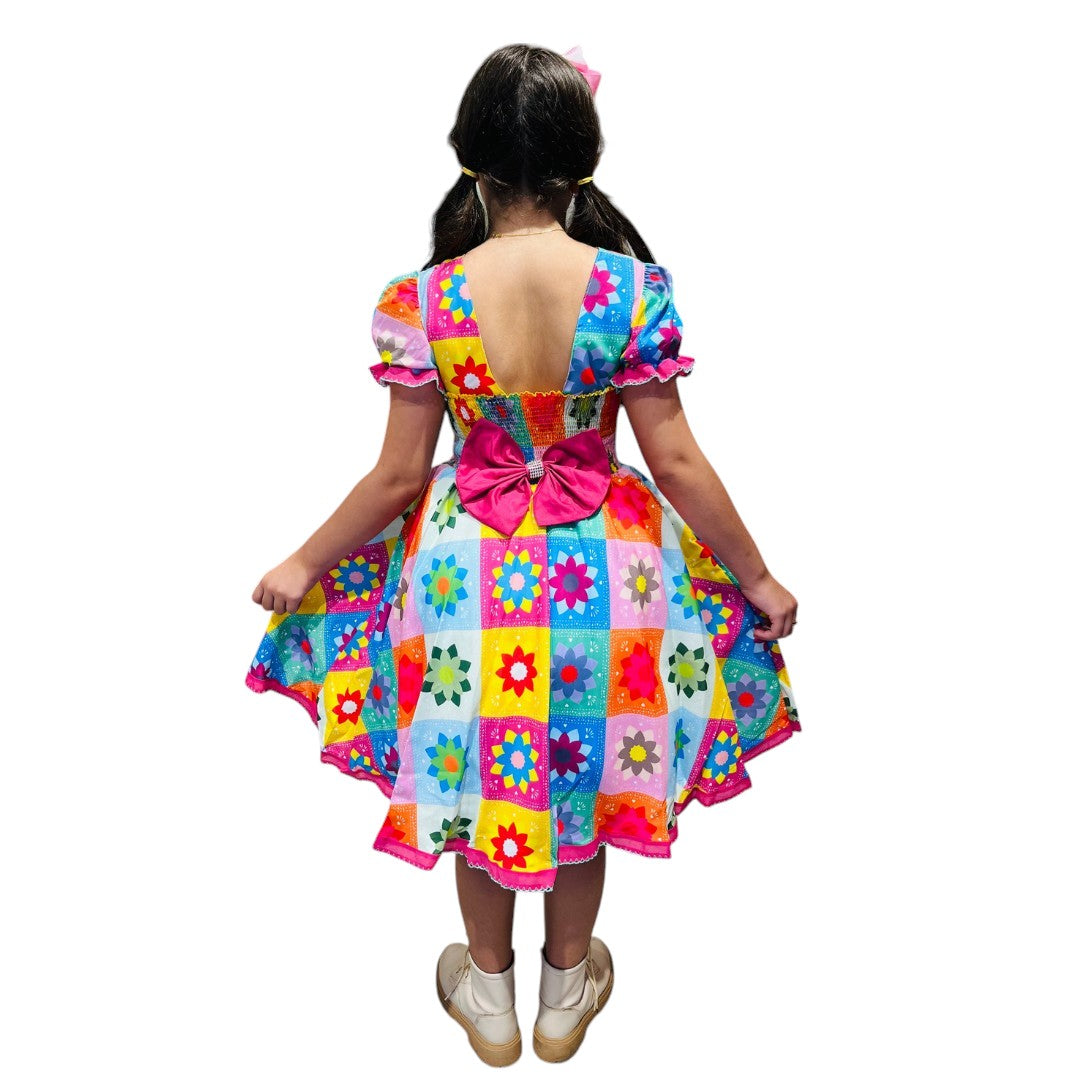 Vestido Festa Junina Luxo Florzinhas