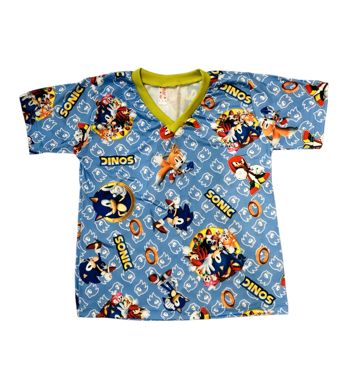 Pijama Infantil Manga Curta Sonic Azul Bebê