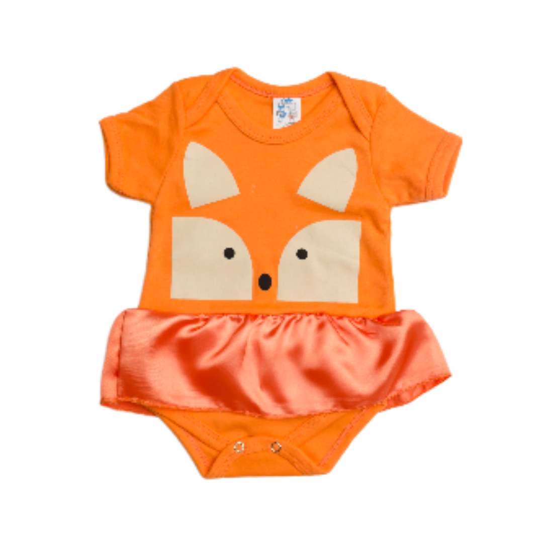 Body Bebê Raposa Com Saia