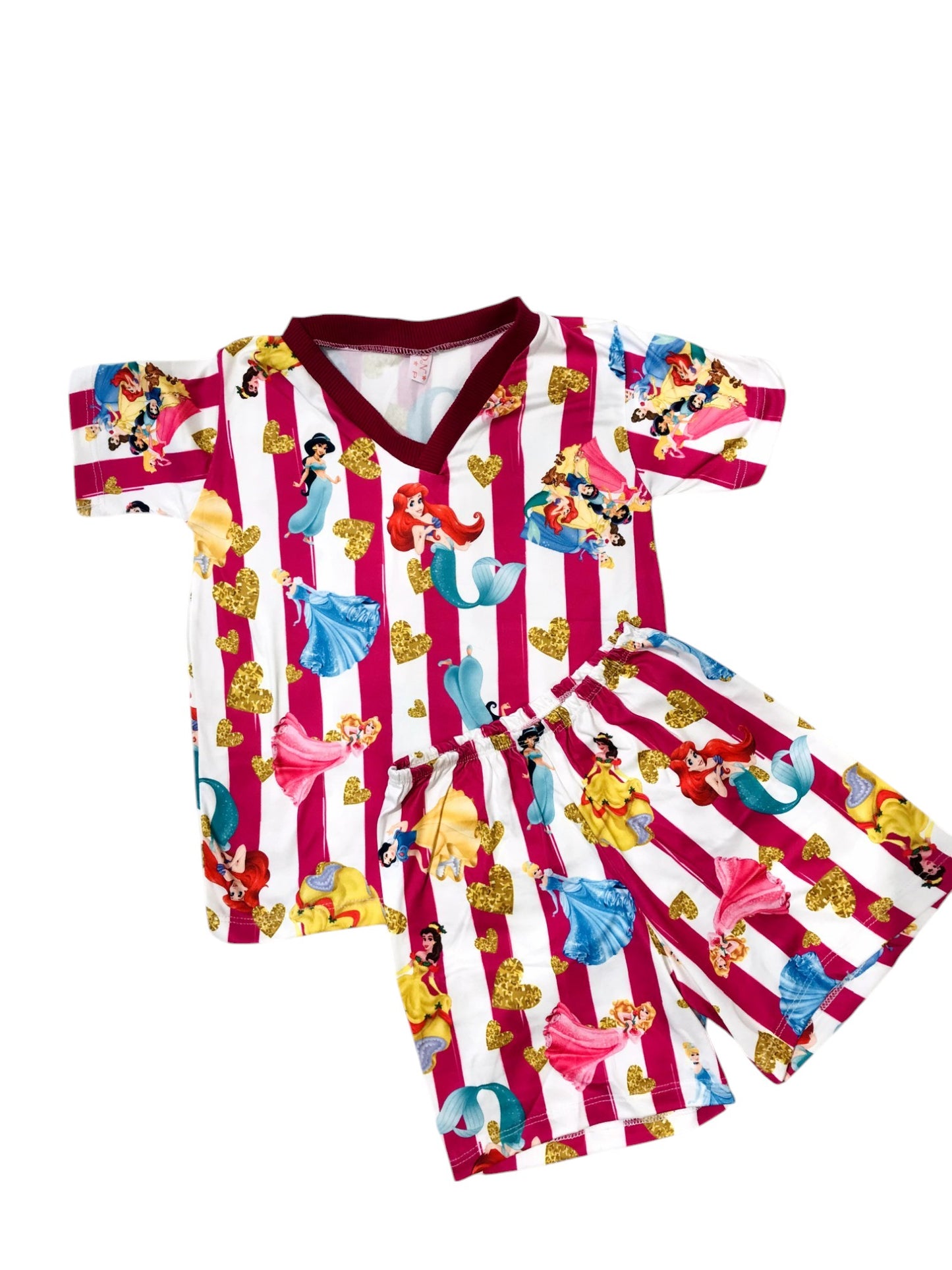 Pijama Infantil Manga Curta Princesas