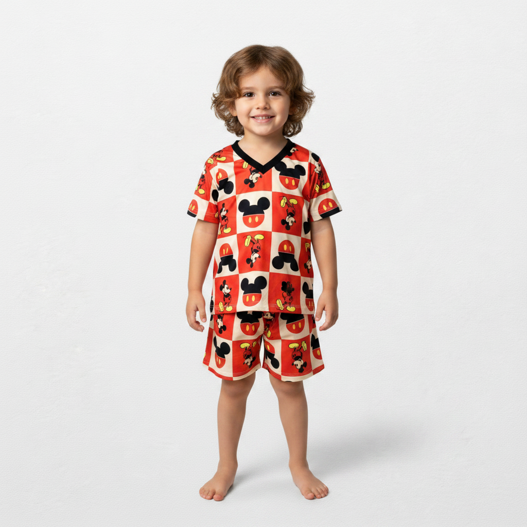 Pijama Infantil Manga Curta Mickey
