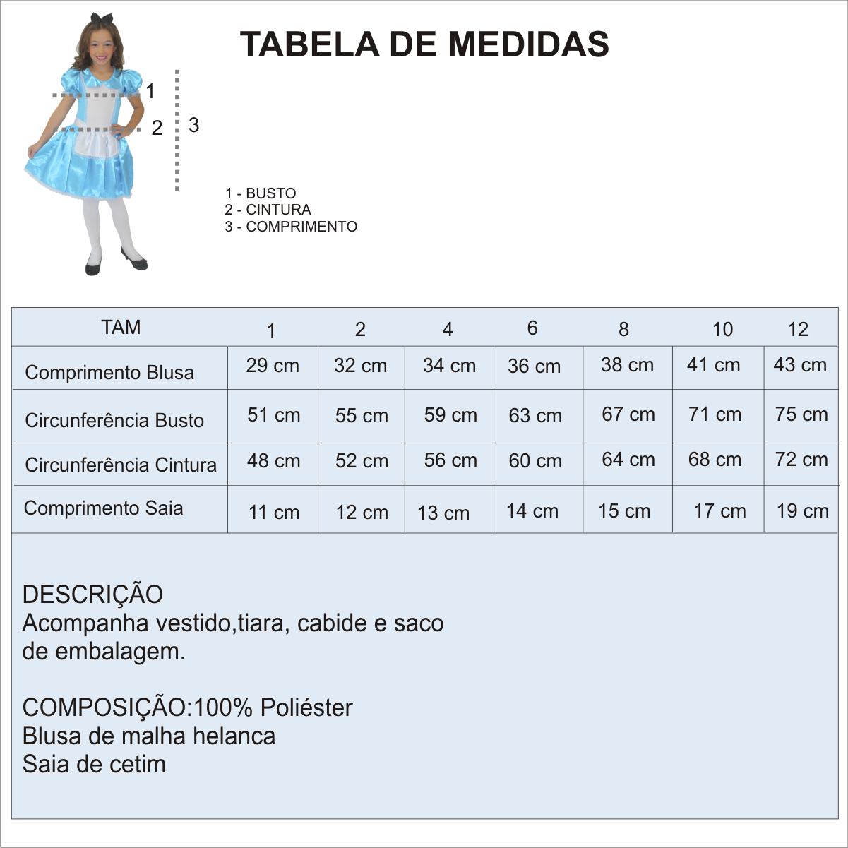Fantasia Infantil Alice No País Das Maravilhas Clássica