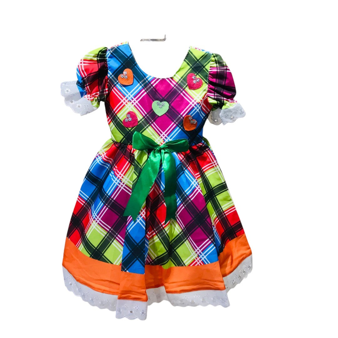 Vestido Festa Junina Luxo Xadrez
