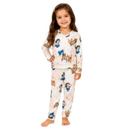 Pijama Infantil Manga Longa Branca de Neve