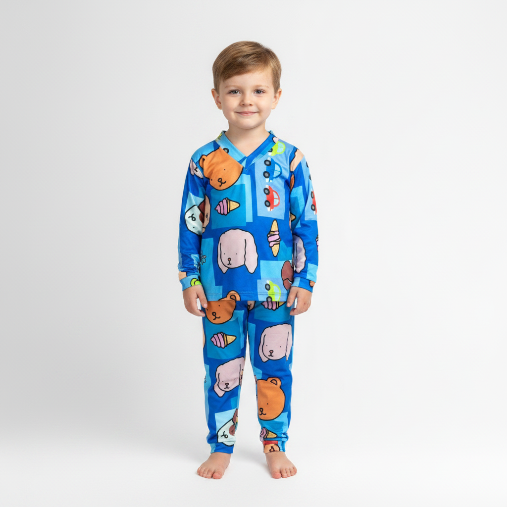 Pijama Infantil Manga Longa Bobbie Goods Azul