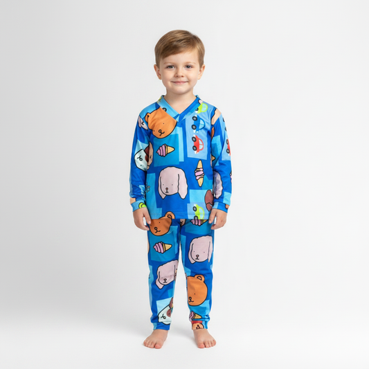 Pijama Infantil Manga Longa Bobbie Goods Azul