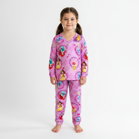 Pijama Infantil Manga Longa Princesas
