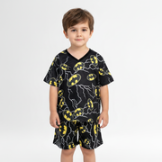 Pijama Infantil Manga Curta Batman Preto