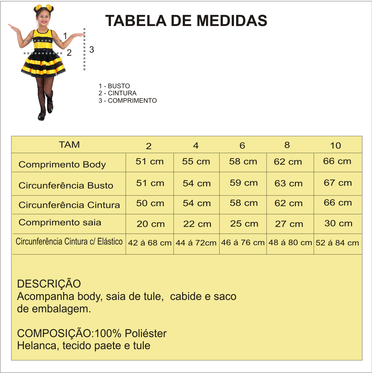 Fantasia Infantil da Abelhinha Glamour