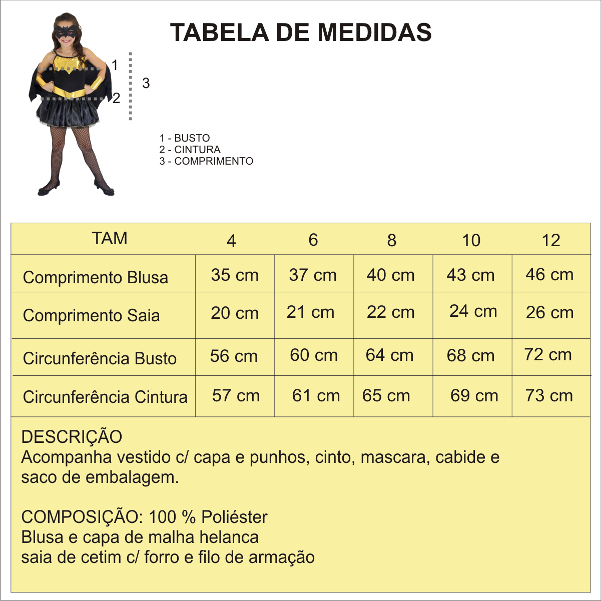 Fantasia Infantil BatGirl Luxo