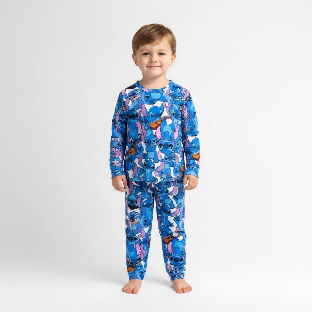 Pijama Infantil Manga Longa Stitch Violão