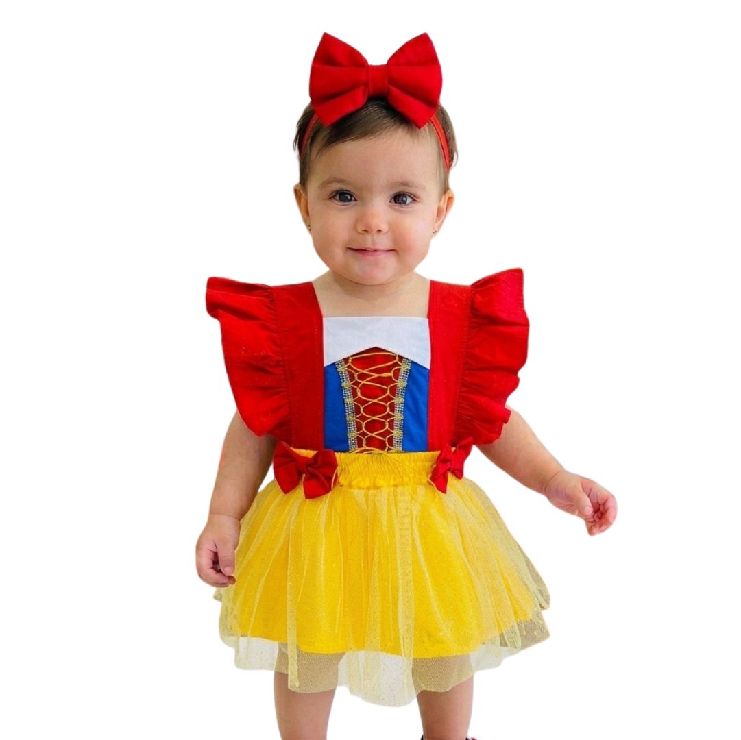 Romper Bebê Branca de Neve