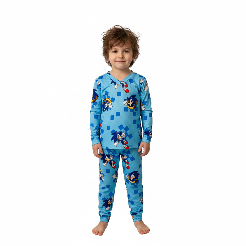 Pijama Infantil Manga Longa Sonic Aneis