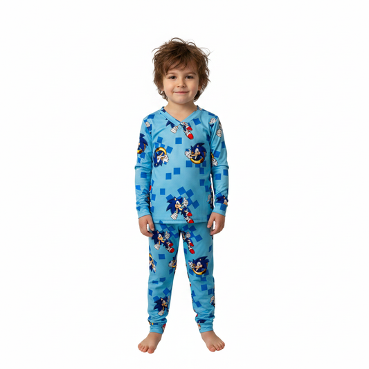 Pijama Infantil Manga Longa Sonic Aneis