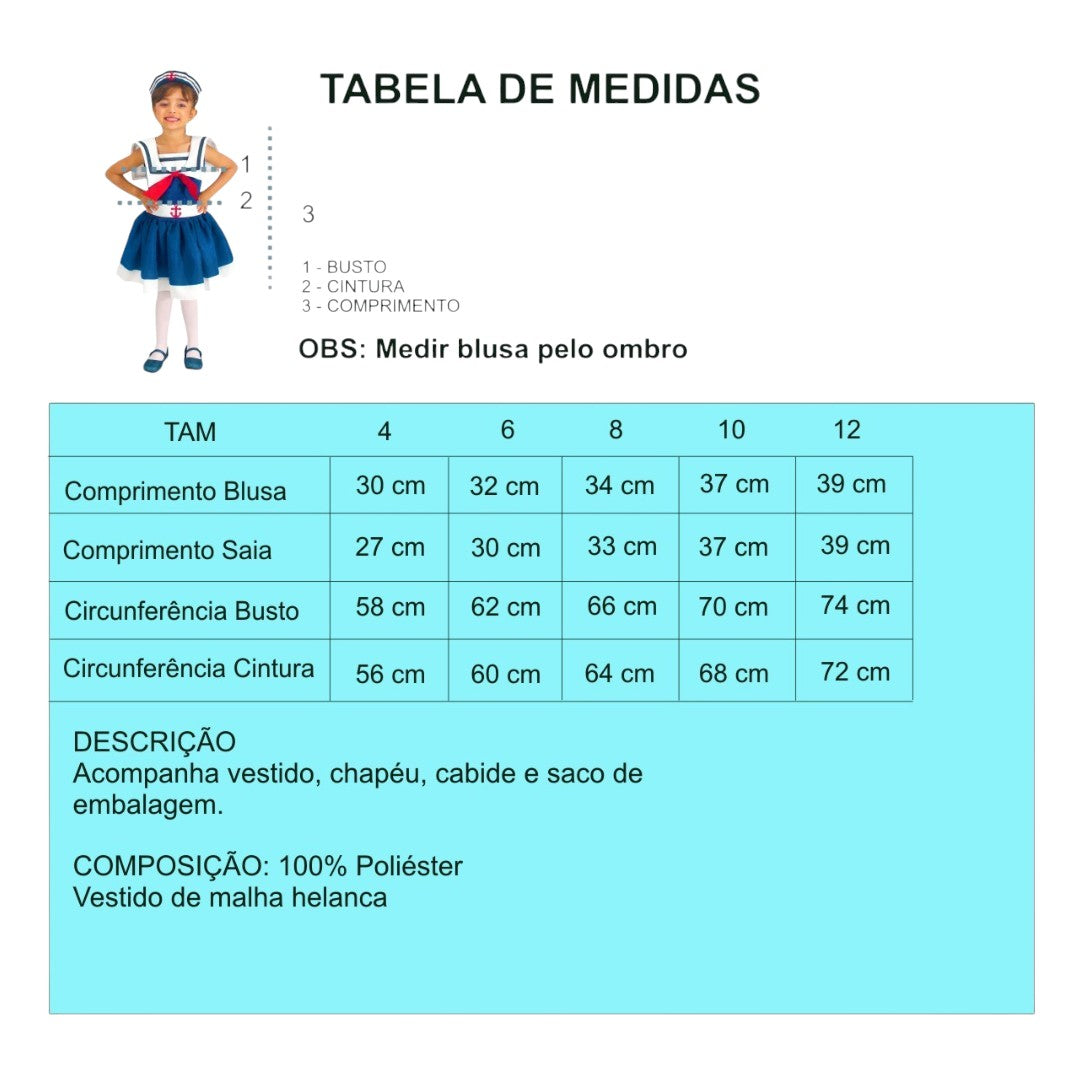 Fantasia Infantil da Marinheira Clássica