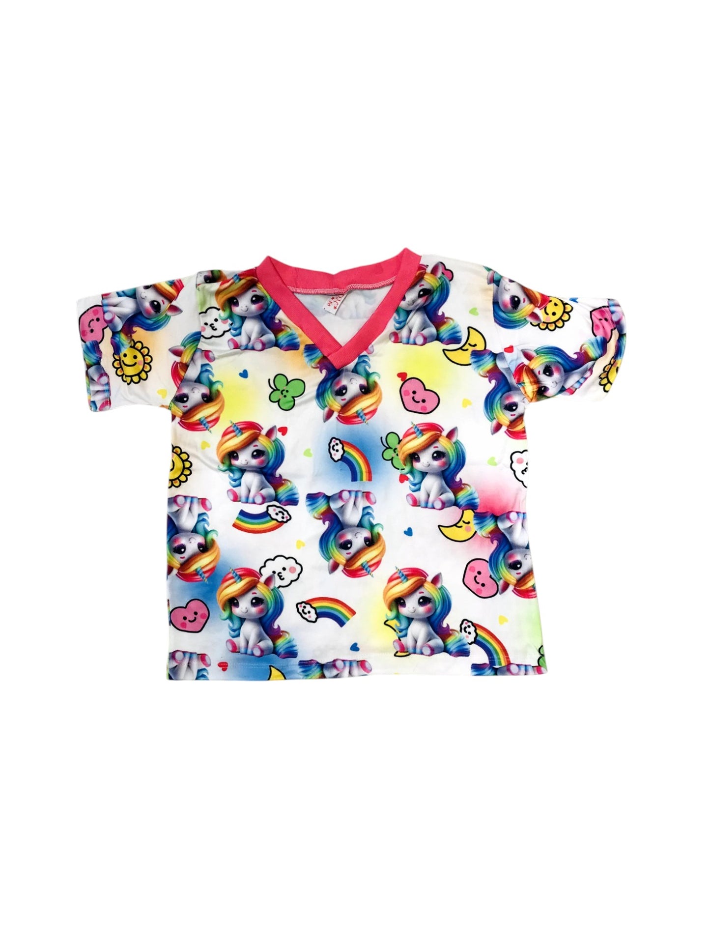 Pijama Infantil Manga Curta Unicornio