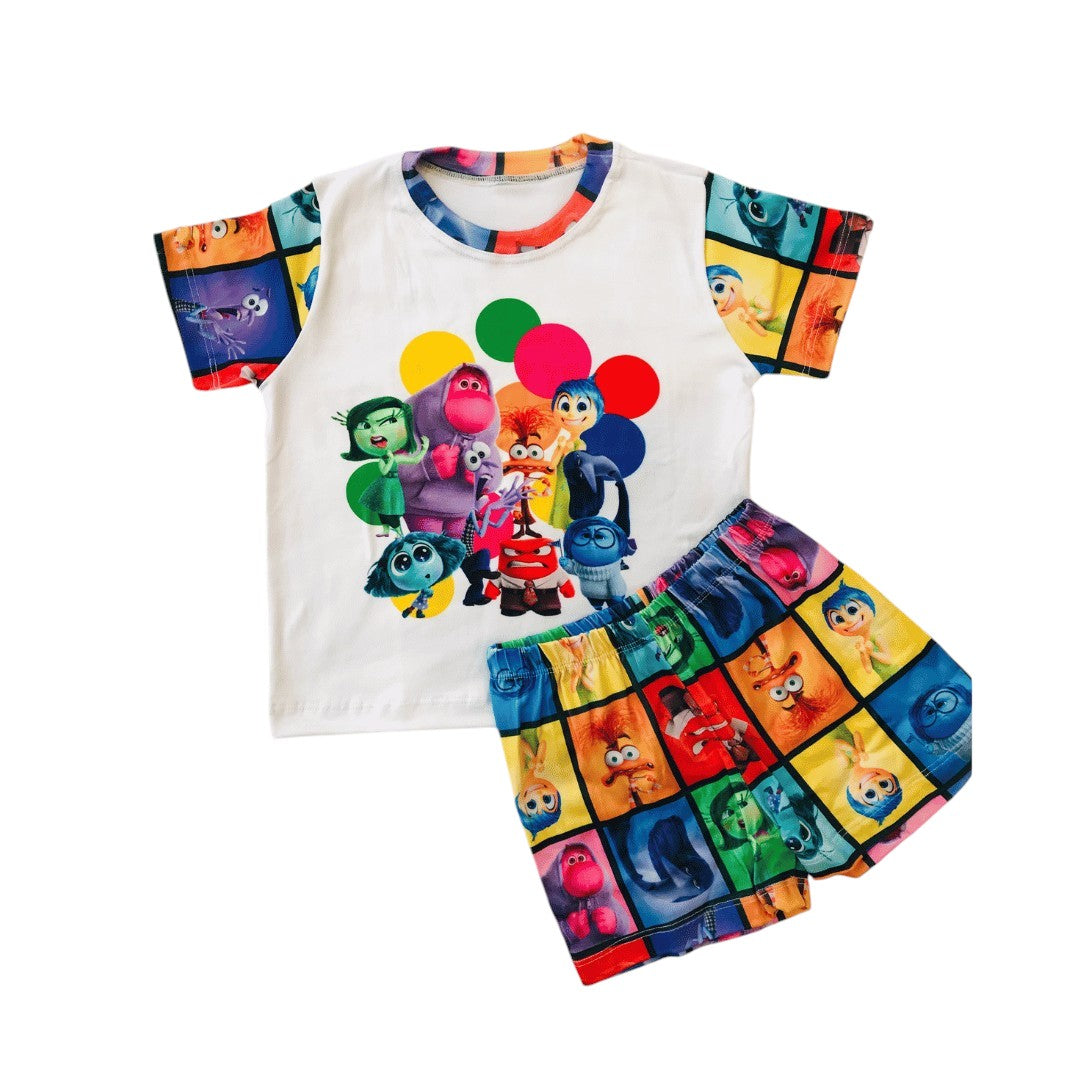 Pijama Infantil Manga Curta Turma Divertidamente