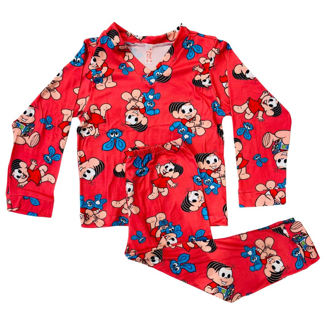 Pijama Infantil Manga Longa Mônica